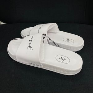 White Unisex Sunset Slides